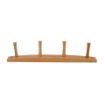 Picture of Wall Mount Wood Rack 4-Peg Bamboo